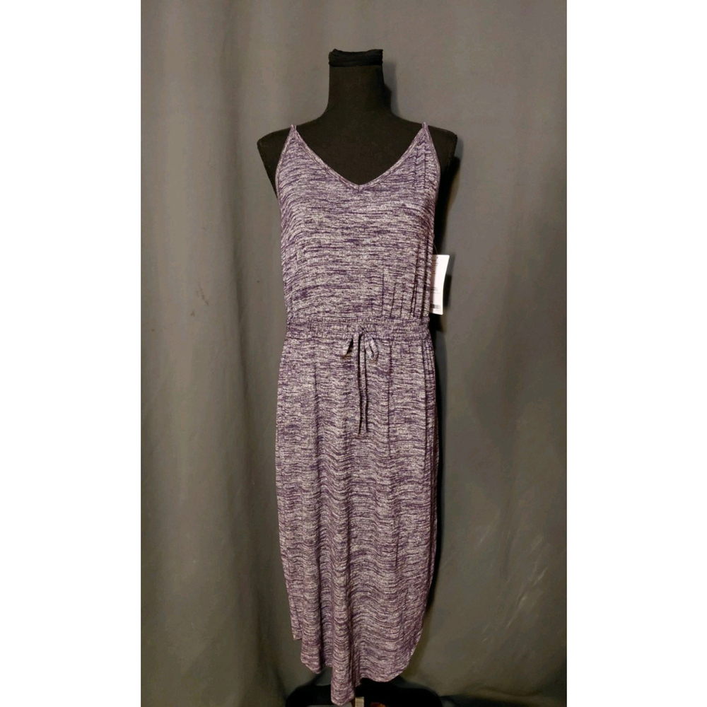 Athleta Pose Midi Dress Activewear Outdoor Heathered Purple Dress Medium NWT